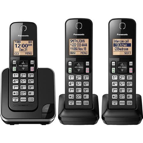 Panasonic Digital Cordless Phone System With 3 Handsets Kx Tgc383b