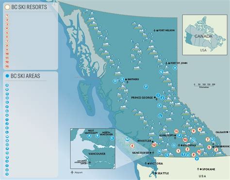 An Interactive Map Of Some Awesome Bc Ski Resorts With Images