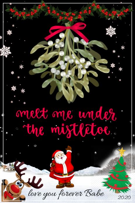 Christmas Card Mistletoe Template Postermywall