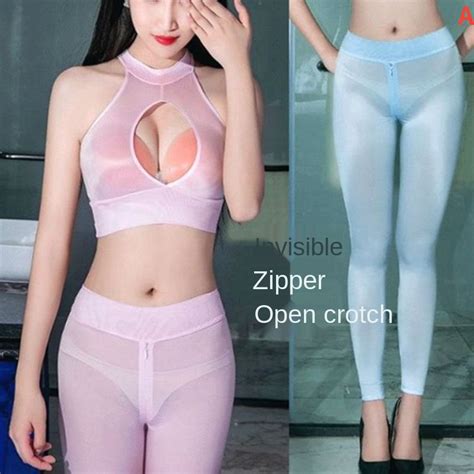 sexy leggings outdoor dating invisible zipper sex free glossy women s pants sexy trousers slim