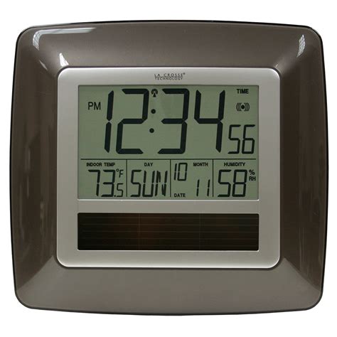 La Crosse Technology Wt 8112u Solar Atomic Digital Clock With Indoor