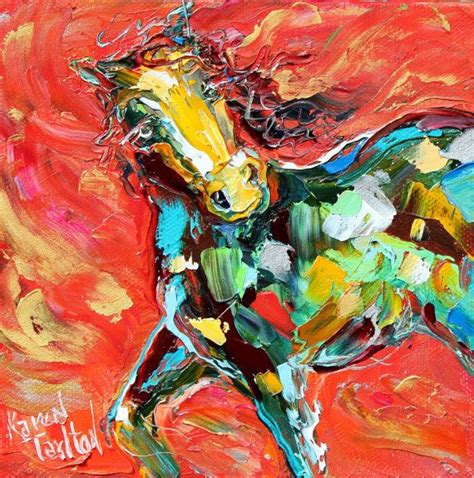 Original Equine Horse Palette Knife Painting Oil Impasto On Canvas