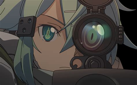 Sword Art Online Asada Shino Sniper Rifle Eyes Anime