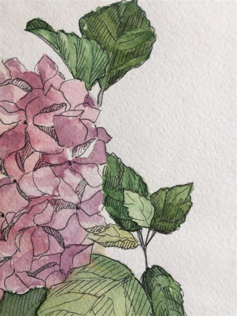 Pink Hydrangea Watercolor Painting Original For Home Decor Etsy