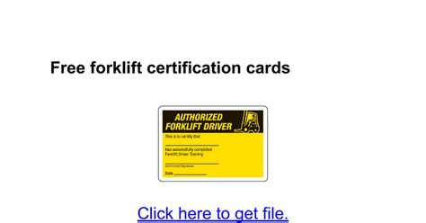 Printable Forklift Certification Wallet Card Template Free Printable Templates