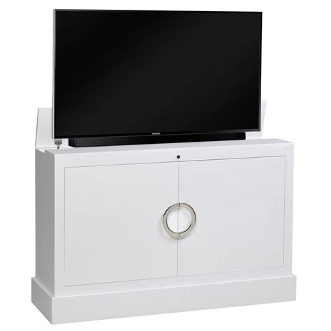 Clubside In White Finish Tv Lift Cabinet Tv Lift Cabinet Pop Up Tv