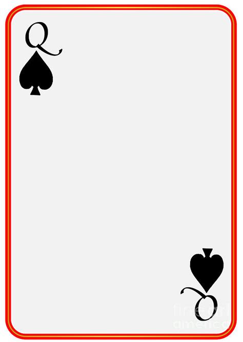 Blank Playing Card Queen Spades Digital Art By Bigalbaloo Stock Pixels