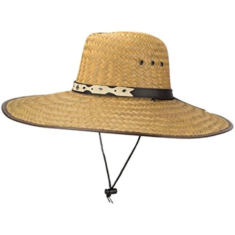 Super Wide Brim Cowboy Lifeguard Hat Large Palm Leaf Straw Sun Cap
