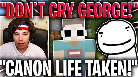 Georgenotfound Crying After Losing Canon Life Dream Smp Youtube