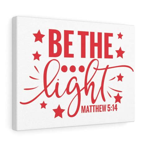 Scripture Walls Be The Light Stars Matthew 514 Bible Verse Canvas