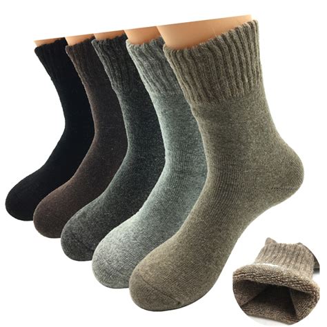 5 Pairslot 2017 New Fashion Thick Wool Socks Men Winter Cashmere