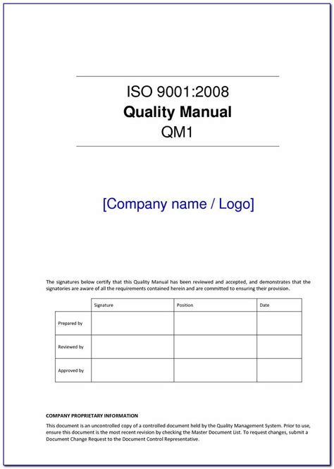 Iso 9001 Free Templates
