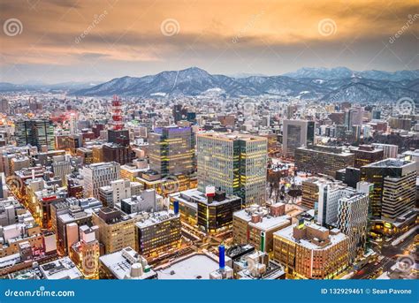 Sapporo Japan City Skyline Stock Image Image Of Chuo Downtown