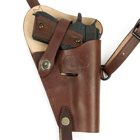 Us Wwii M3 45 1911 Pistol Leather Shoulder Holster Chocolate Brown