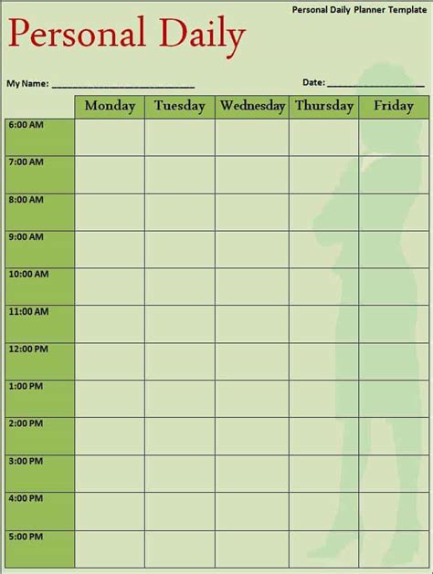 Free Daily Schedule Template Word Excel Formats