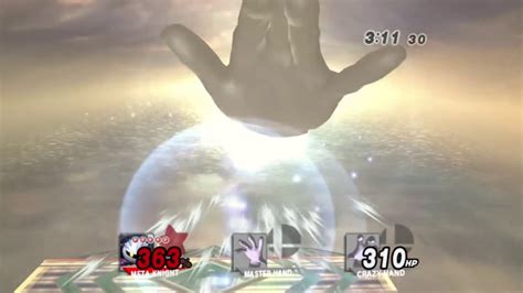 Super Smash Bros Brawl Meta Knight Vs Master Hand And Crazy Hand