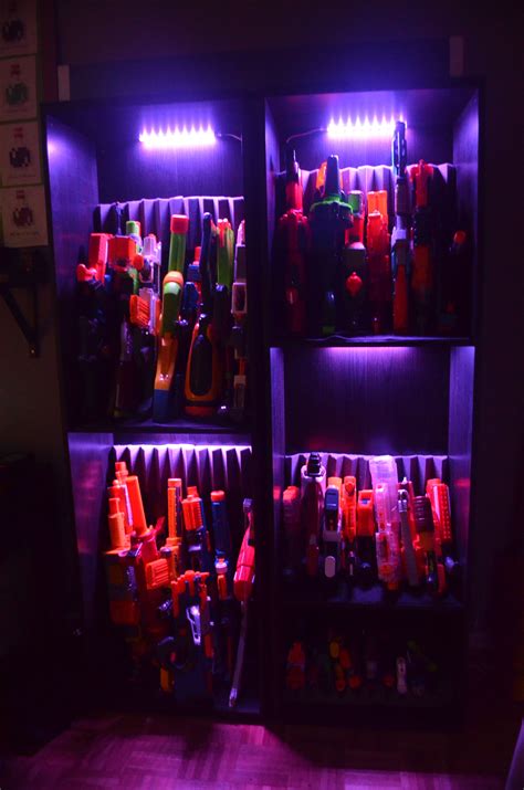 We made this nerf gun cabinet with 2 ikea besta shelf frames. Pin on nerf shelf storage