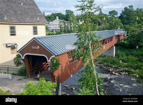 Riverwalk Covered Bridge In Littleton New Hampshire Stock Photo Alamy