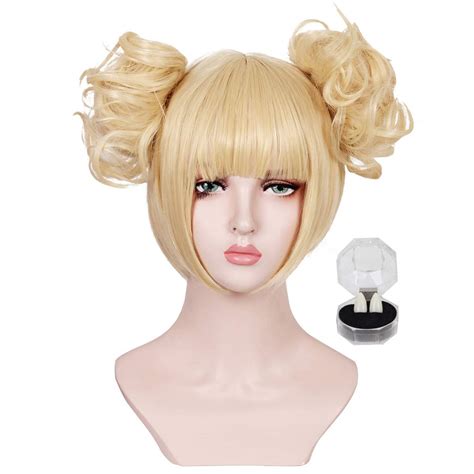 Fantalook Short Blonde Cosplay Wig With 2 Detachable Buns Beauty
