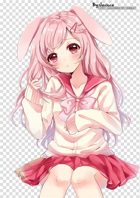 Bunny Anime Girl Render Girl Anime Character Wearing Pink And Beige