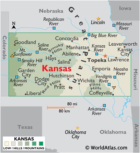 Kansas Large Color Map