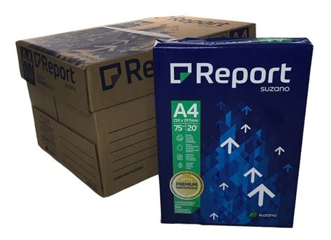 caixa de papel sulfite a4 5000 folhas report premium 75g frete grátis