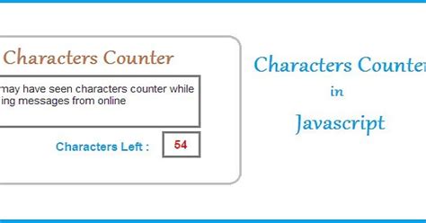 Characters Counter in Javascript