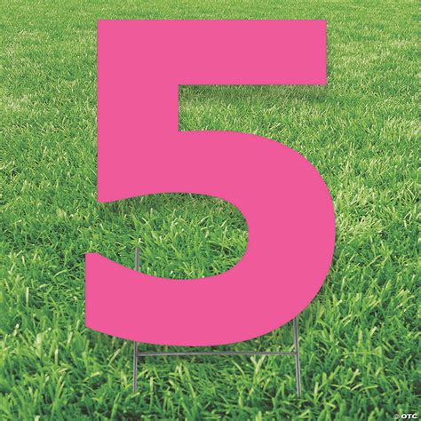 Pink Number 5 Yard Sign Oriental Trading