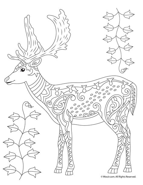 Deer Adult Coloring Page Woo Jr Kids Activities Childrens Publishing