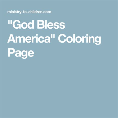 God Bless America Coloring Page God Bless America Coloring Pages