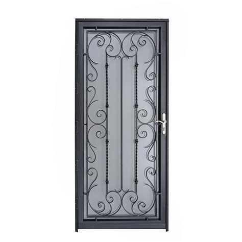 Grisham Palermo 36 In X 80 In Black Full View Wrought Iron Security