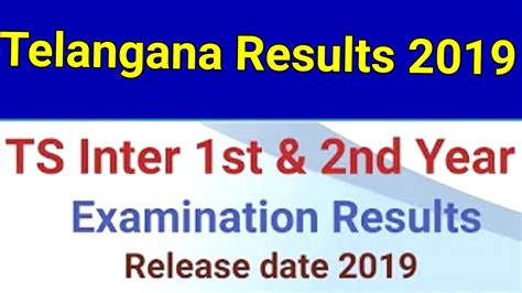 Telangana Results 2019 First Year Inter Results Second Year