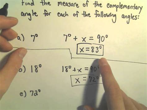 Complementary And Supplementary Angles Example 1 Youtube