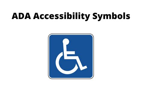 Introduction To Ada Accessibility Symbols Ortwein Sign