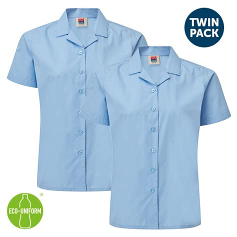 David Luke Girls Short Sleeve Blouse With Revere Collar Dl85 Oz Schoolwear