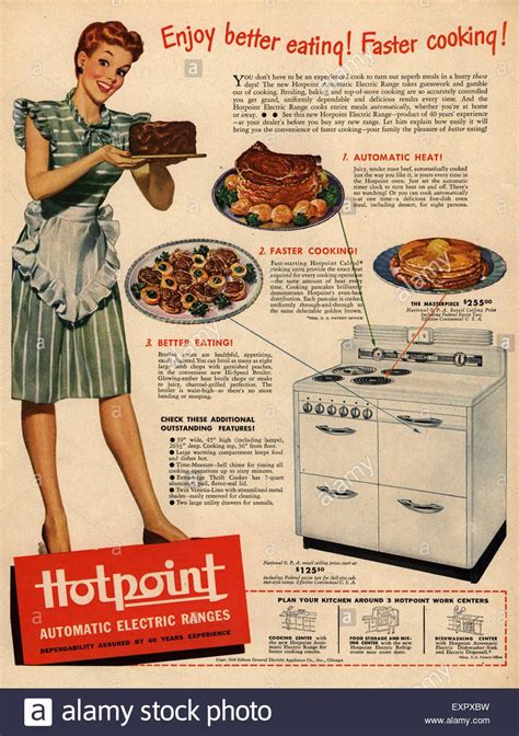 Download This Stock Image 1940s Usa Hotpoint Magazine Advert Expxbw