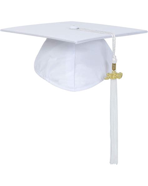 Unisex Adult Matte Graduation Cap With 2020 Tassel White Cn1933aulid