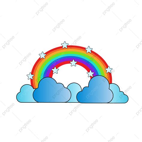 Rainbow Cloud Clipart Hd Png Cloud And Colorful Rainbow With Stars