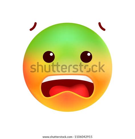 Cute Scared Emoticon On White Background Stock Vector Royalty Free
