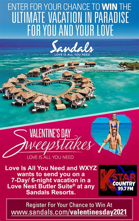 Love Is All You Need Sandals Sweepstakes K Star Country Fm 997 Kvst