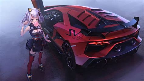 Anime Girl Lamborghini Wallpaper