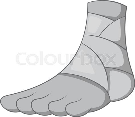 Injured Ankle Icon In Monochrome Style Stock Vector Colourbox
