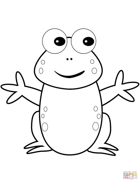 Happy Cartoon Frog Coloring Page Free Printable Coloring Pages