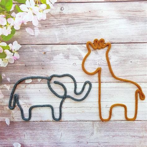 Eléphant en tricotin girafe en tricotin Etsy France Artisanat de