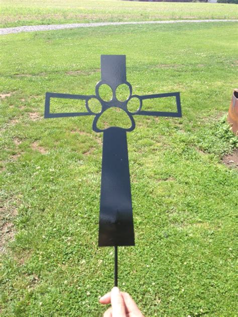 Pet Memorial Cross Custom Garden Stake Dog — Smfx Metal Art