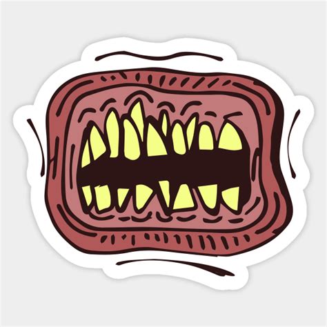 Big Creepy Scary Mouth Cartoon Edit Scary Mouth Mask Sticker Teepublic Au