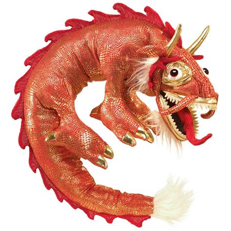 Hand Puppet Folkmanis Red Dragon New Soft Doll Plush 3076 Walmart