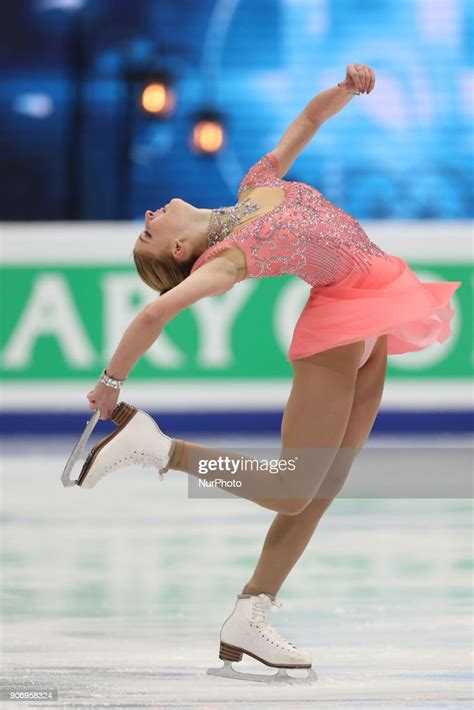 Figure Skater Maria Sotskova Of Russia Performs During A Ladiess
