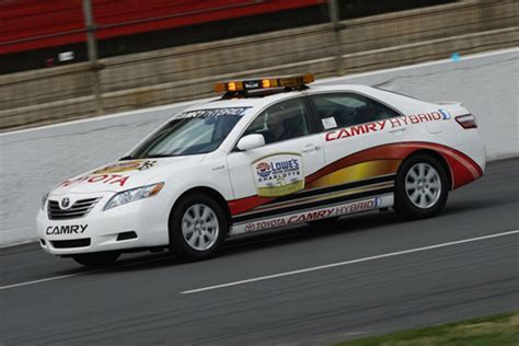 According to, nascar.com, in a jan. 2009 Toyota Camry Hybrid Goes NASCAR