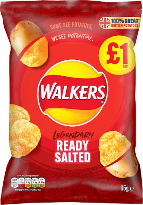 Walkers Ready Salted Crisps 65g Approved Food
